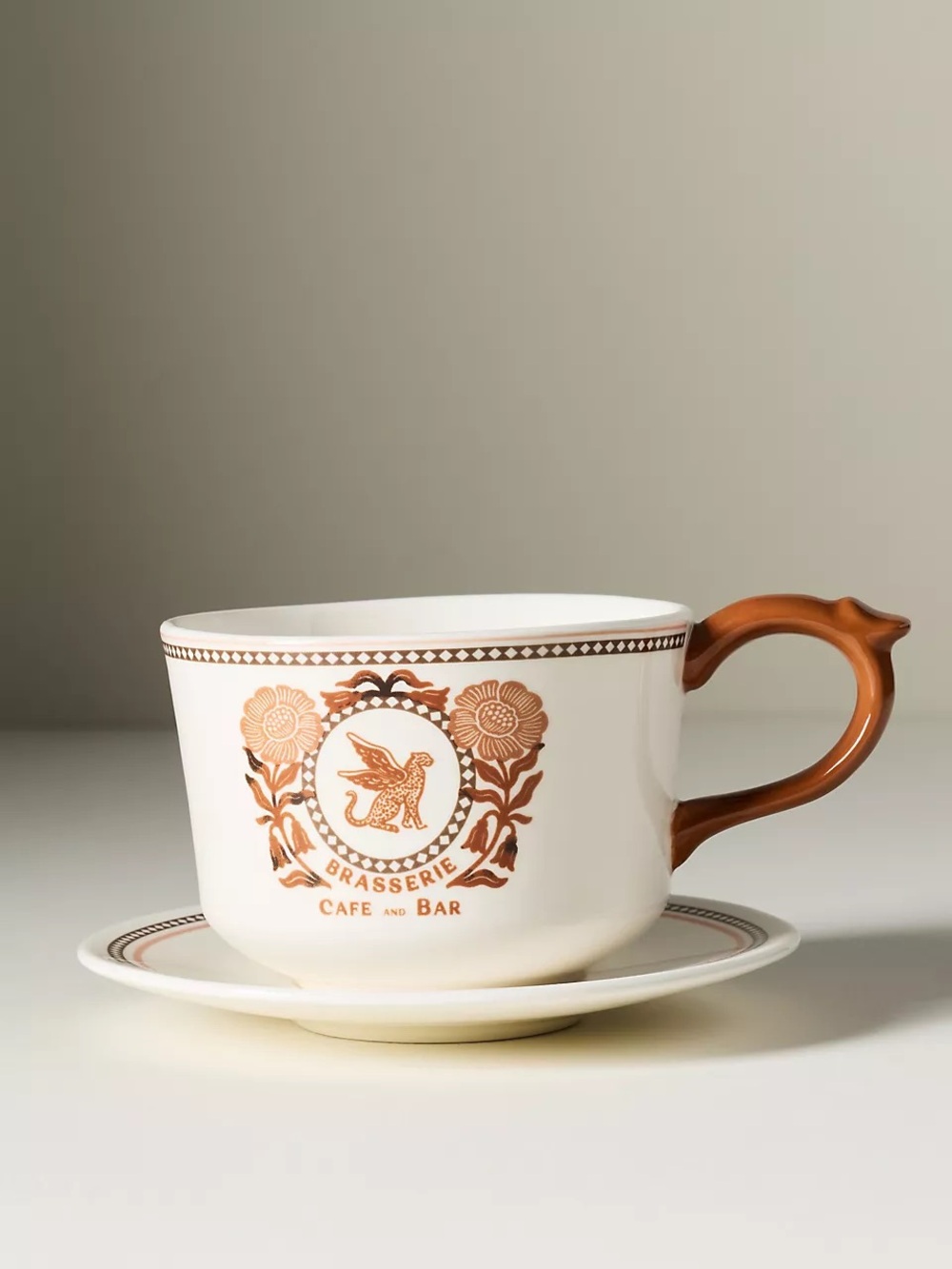 Anthropologie Reverie Stoneware Mug & Saucer